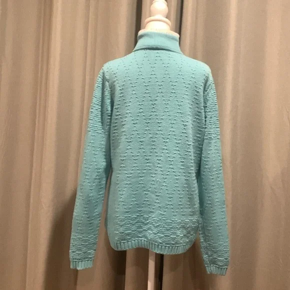 Croft & Barrow Full Zip Turquoise Jacket with Sherpa Collar Size Large - Picture 5 of 15